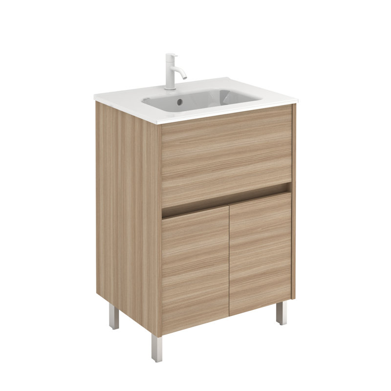 Ensemble de meuble-lavabo simple 24 po 24 po, Noyers