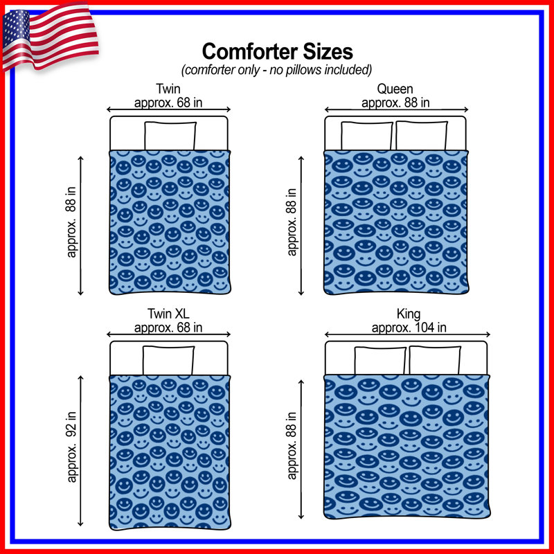 Smiley Faces Pattern Comforter, King