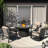 Outdoor Patio Aluminum 5-Piece Conversation Set Swivel&Glider Armchair With Round LP Fire Pit Table-63214717