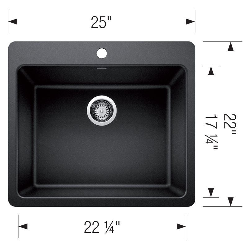 BLANCO LIVEN 25 1.0 COAL BLACK, Coal Black