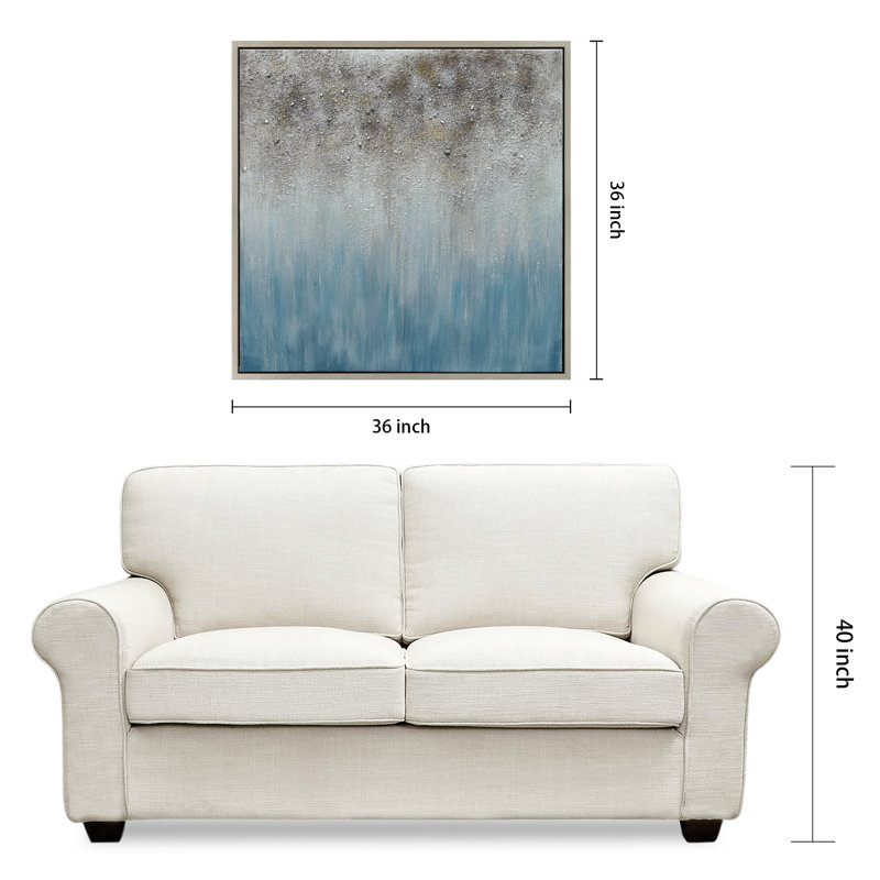 "Blue Shadow", art mural sur toile métallique texturé et scintillant par Martin Edwards