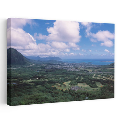 High Angle View Of A Landscape Kaneohe Oahu Hawaii Usa Abstract Contemporary Landscape Nature Art