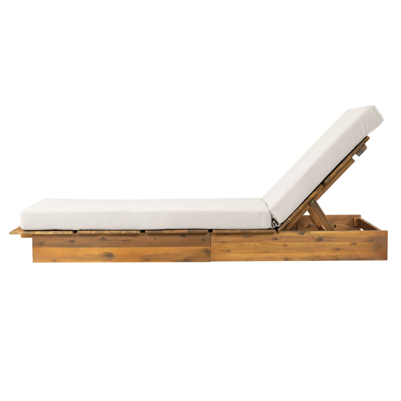 Méridiennes de patio réglables, chaise longue de piscine moderne en teck de bois d'acacia