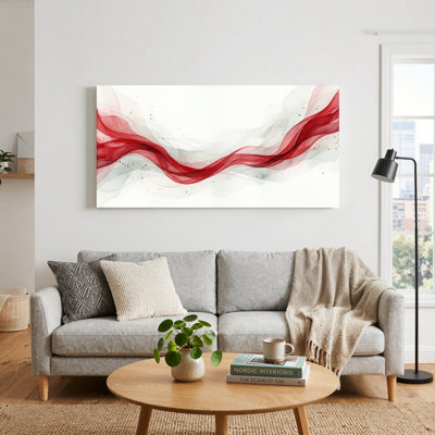 Red Wave Canvas Wall Art Set Of 1