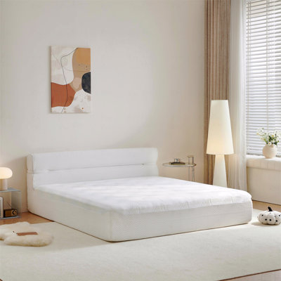 Cadre de lit, matelas de 15 pouces dans une boîte avec tissu froid, isolement du mouvement de décompression