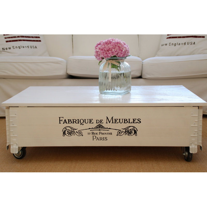 Andrea Solid Wood Coffee Table, White