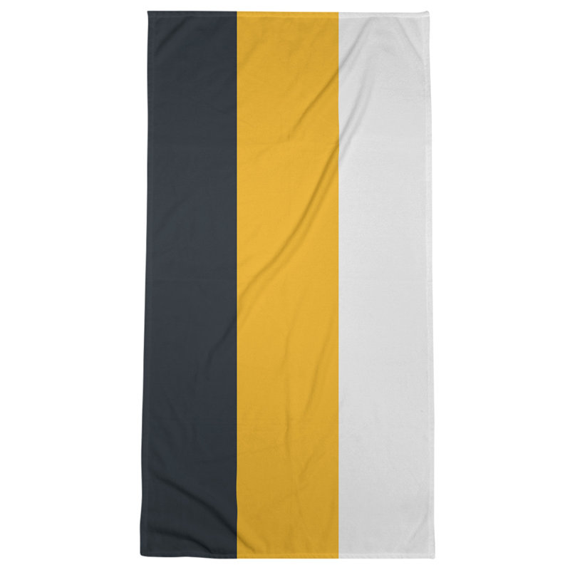 Bath Towel, Light Yellow/Ivory/Black