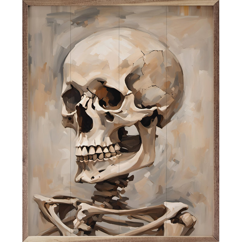 Portrait de squelette - impression d'un cadre photo sur bois, H 20 po x l 16 po