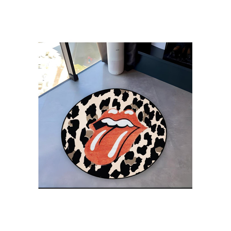 Tapis rond lavable à la machine, Sous-tapis rond 4 pi 11 po inclus