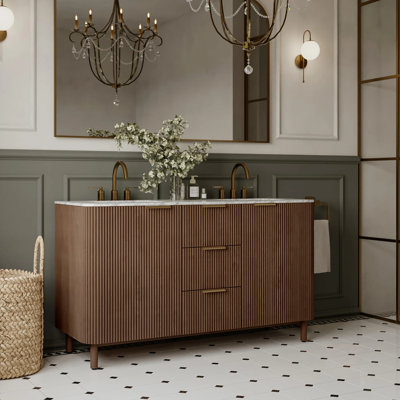 Nova 60" Carrara Marble Double Bathroom Vanity