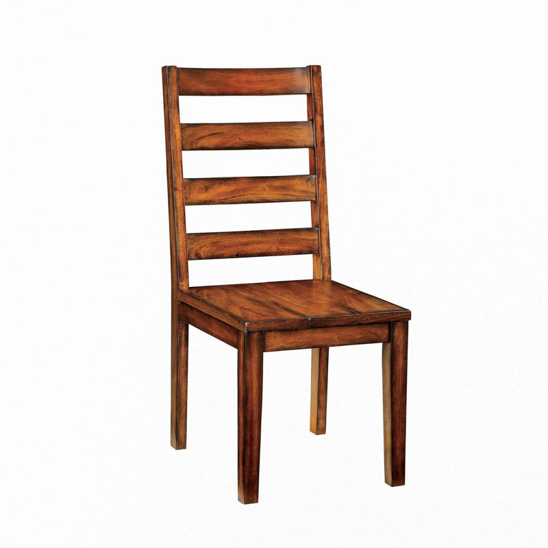 Ensemble de 2 chaises de salle à manger de style industriel en bois massif