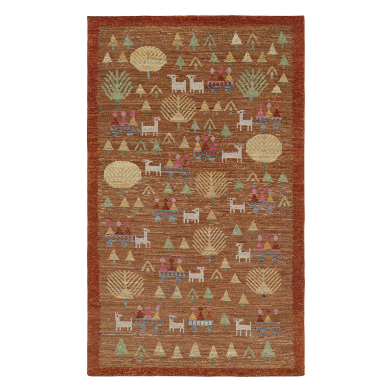 Burano Hand Knotted Wool Geometric Area Rug, Runner 3' x 14'