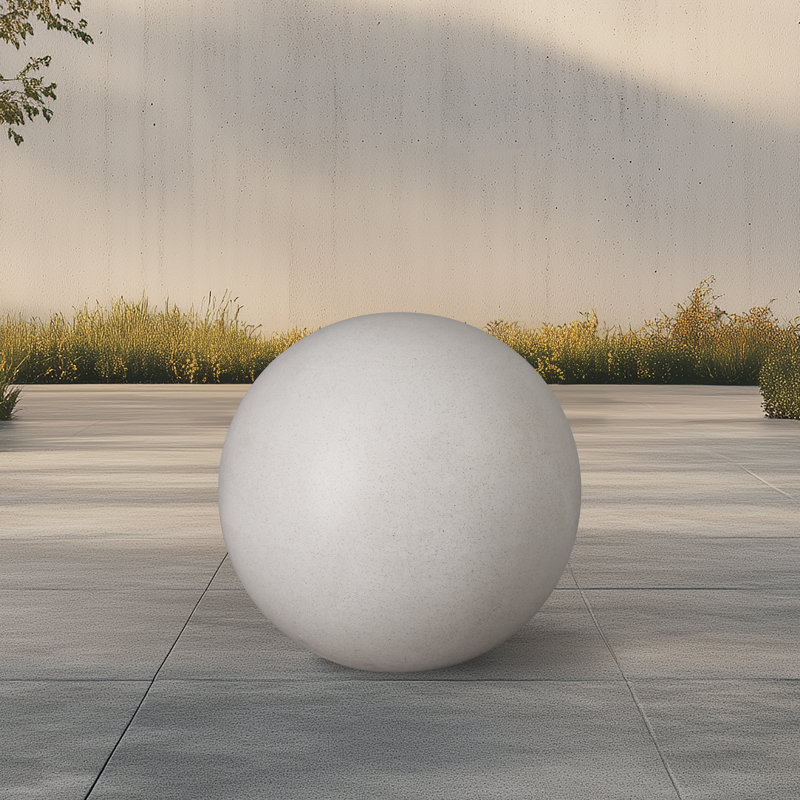 Boule de regard en ciment Efran, H 26 po x l 31 po x P 31 po, Blanc