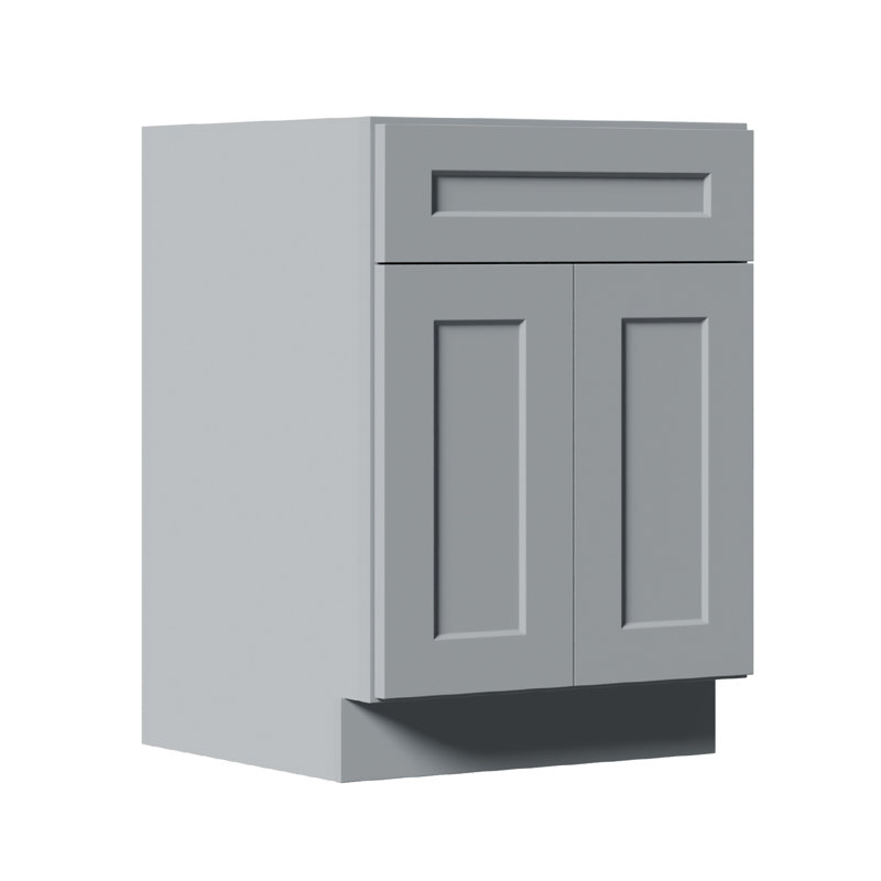 Armoires de cuisine avec tiroirs, armoire de rangement de 24 po de profondeur avec portes et tablettes Shaker de 24 po de largeur, meubles modernes en bois massif, facile à assembler pour le garde-manger, buanderie, café-bar - gris foncé