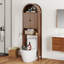 Rangement arqué au-dessus de la toilette avec portes cannelées, petite armoire de salle de bain avec tablette réglable-1545665466