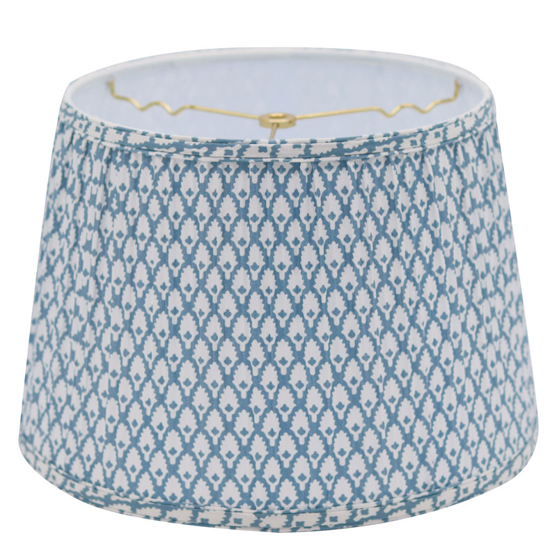 Abat-jour empire avec garniture laveuse Empire, blanc, H 9,5 po x l 14 po x P 14 po, Bleu / blanc