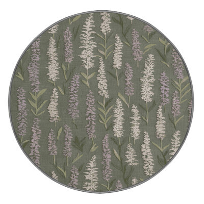 Tapis botanique brun lavable à la machine