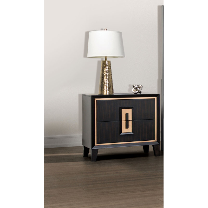 Modern Bedside Table, 1Pc Nightstand With Finger Pull, Bed Side Table