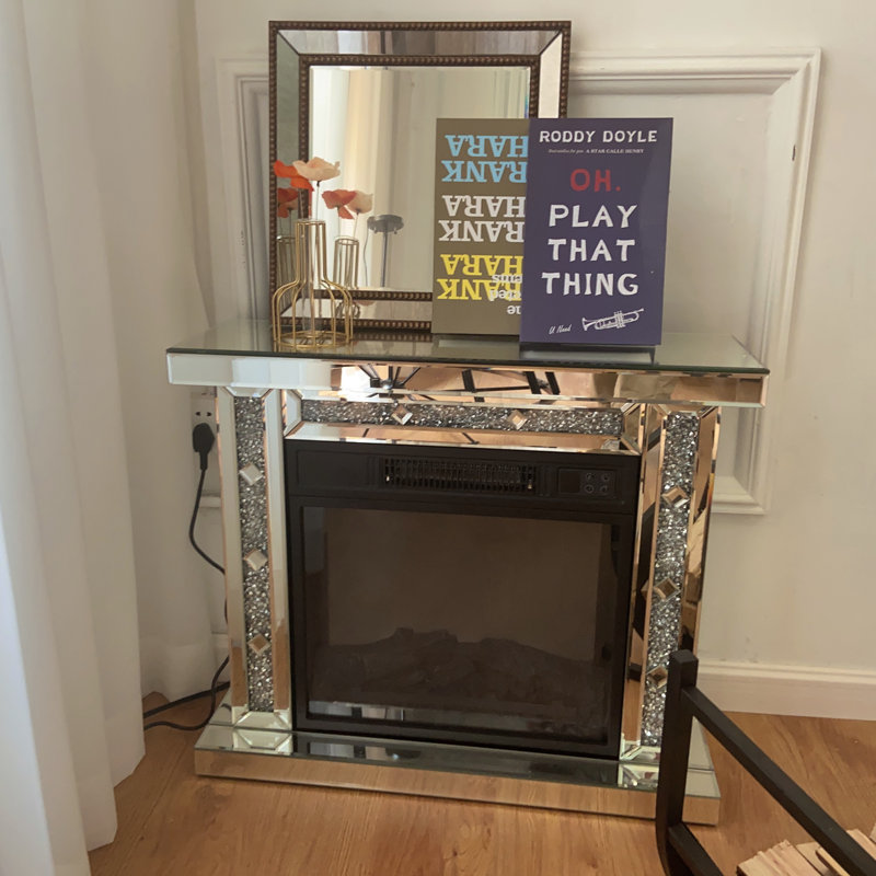 Petit foyer électrique L 28 po avec finition en miroir