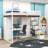 Full Wood Loft Bed With LED Light, Dressing Table, Wardrobe And Charging Ports-1668446429