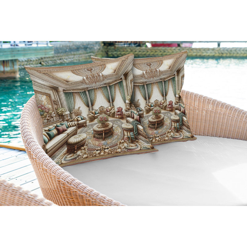 Ensemble de 2 housses de coussin Ambesonne Classic écume de mer et cacao, H 20 po x l 20 po, Carré