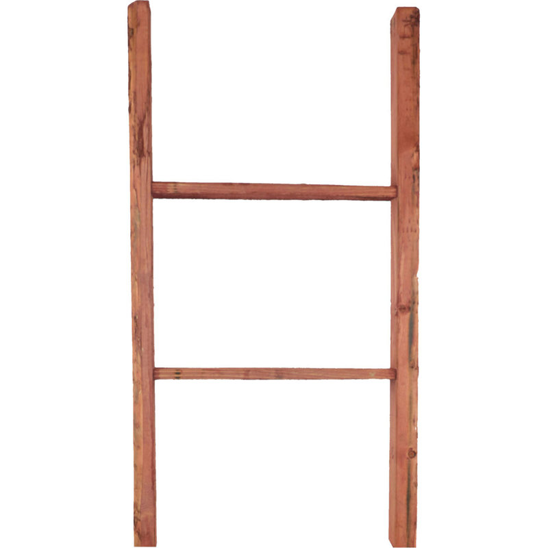 Échelle décorative Vintage Farmhouse Rung, Rouge usé, H 36 po x l 19 po x P 3,5 po