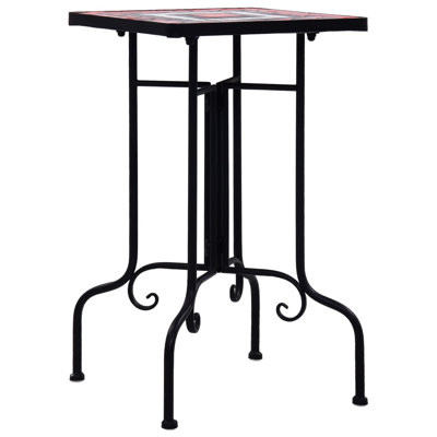 Side Table Terracotta and White Small Decorative Accent Table
