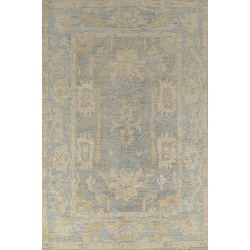 Tapis gris teint à la main Oushak 7 x 10