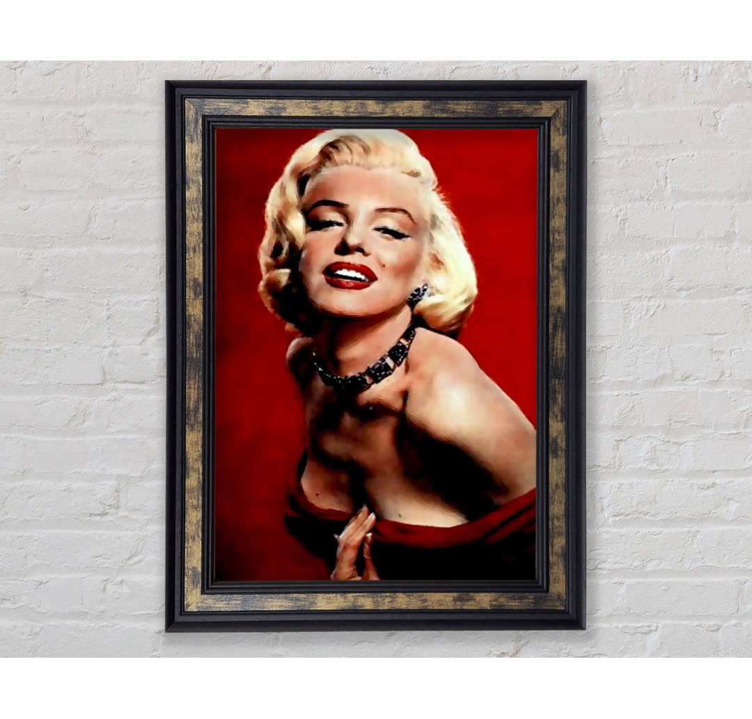 Marilyn Monroe Rotes Kleid - Bilderrahmen Kunstdrucke