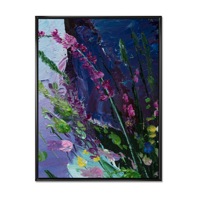 Décoration murale abstraite mauve et verte II - Toile traditionnelle