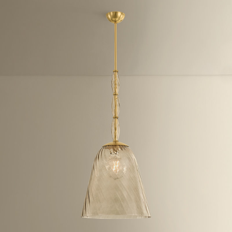 Luminaire suspendu en verre optique 1 lumière Bleecker, 16