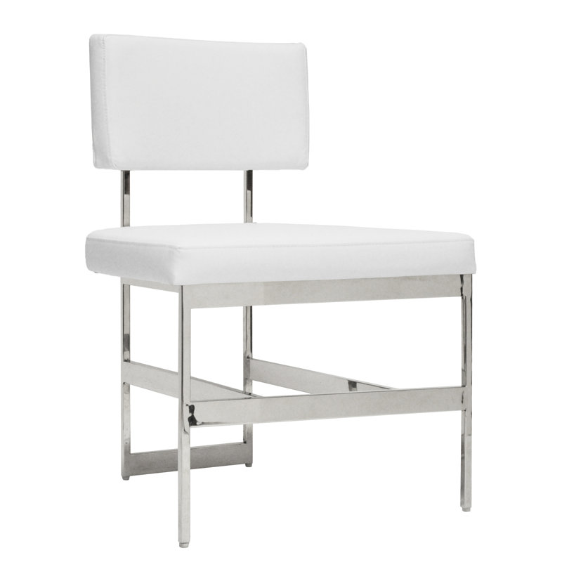 Shaw Upholstered Dining Chair, Nickel, Gray