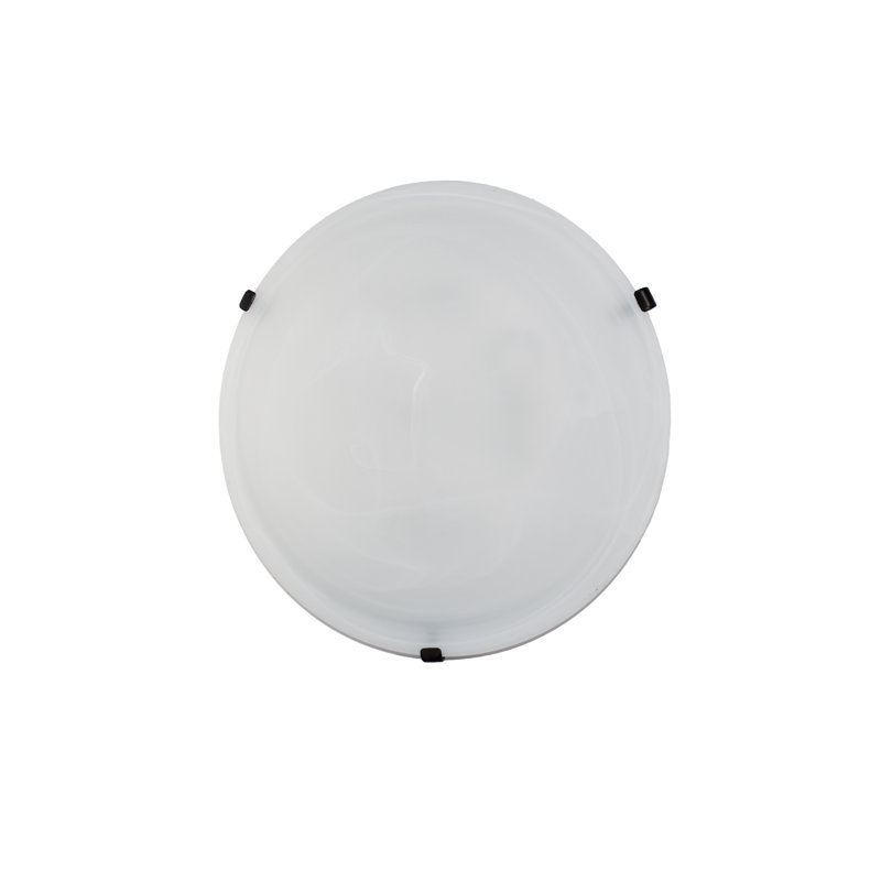 Olli Glass Flush Mount, Marble/Oil Rubbed Bronze, 6" H x 20" W