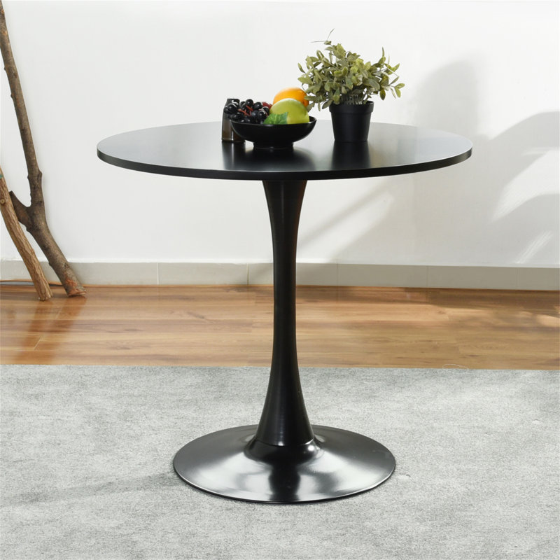 Table de salle à manger moderne 31,5 "avec plateau rond et base piédestal