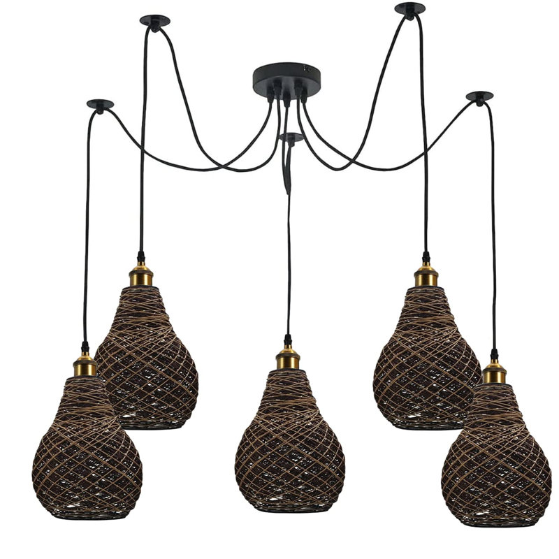 5 - Light Brown Chandelier Pendant, Yes