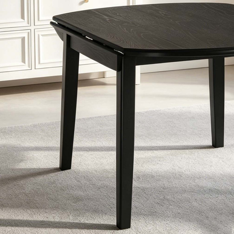 Table de salle à manger extensible ronde pour 2 à 4 personnes, Noir