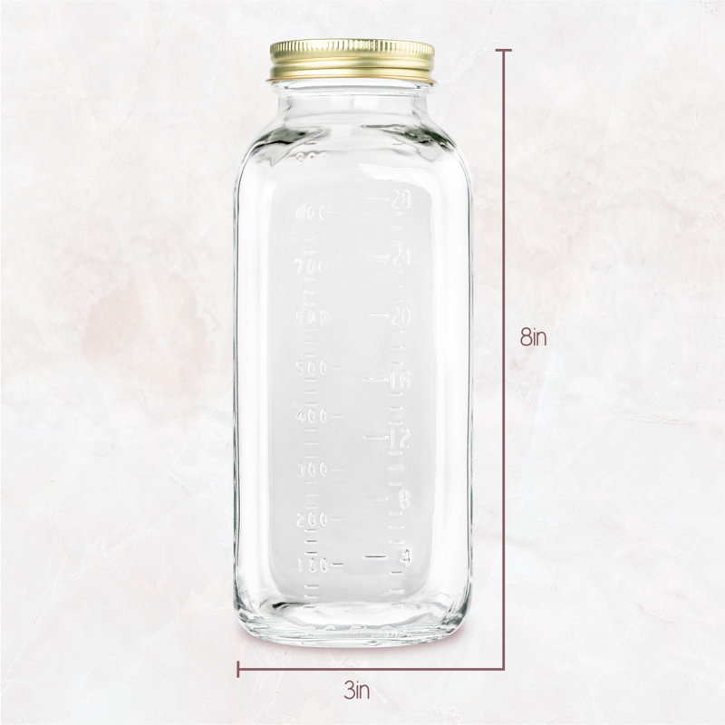 Verre 1 pte Pot de conserve, Transparent / or