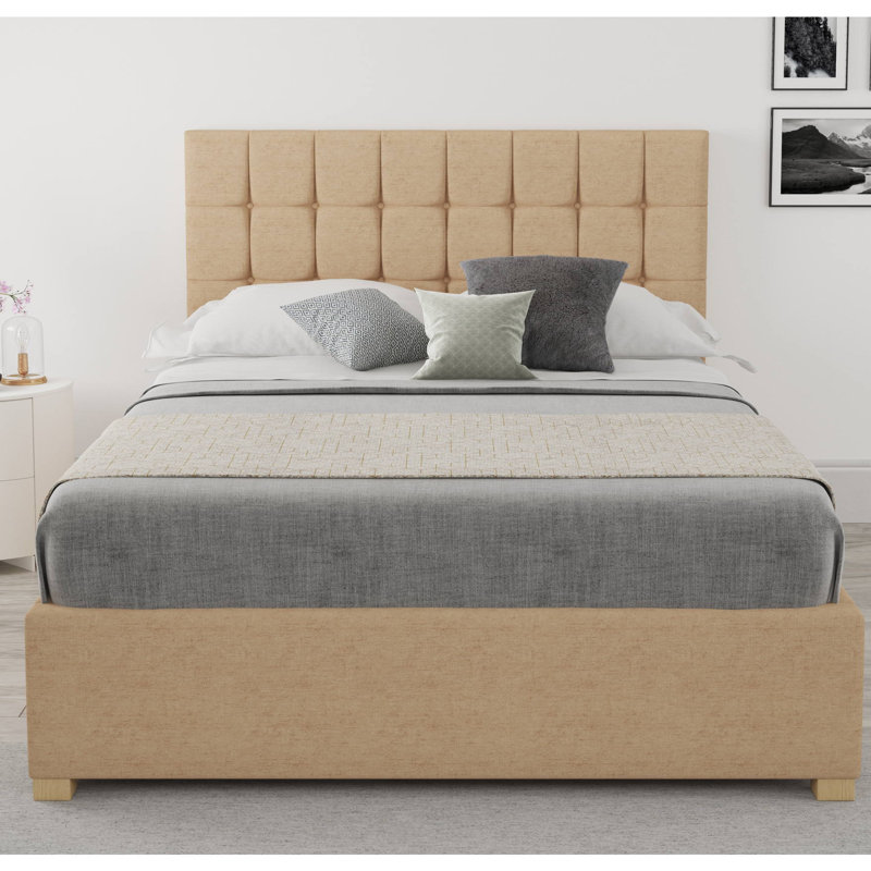 Chevalier Upholstered Ottoman Storage Bed, Double (4'6), Champagne