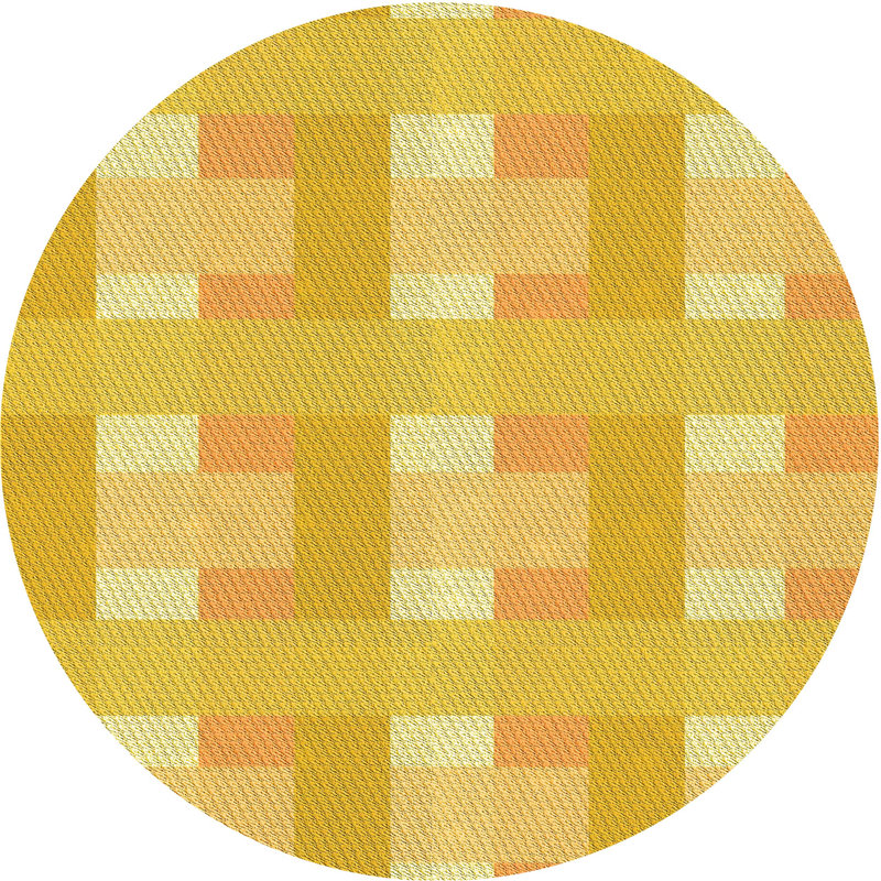 Geometric Indoor Rug, Round 7'
