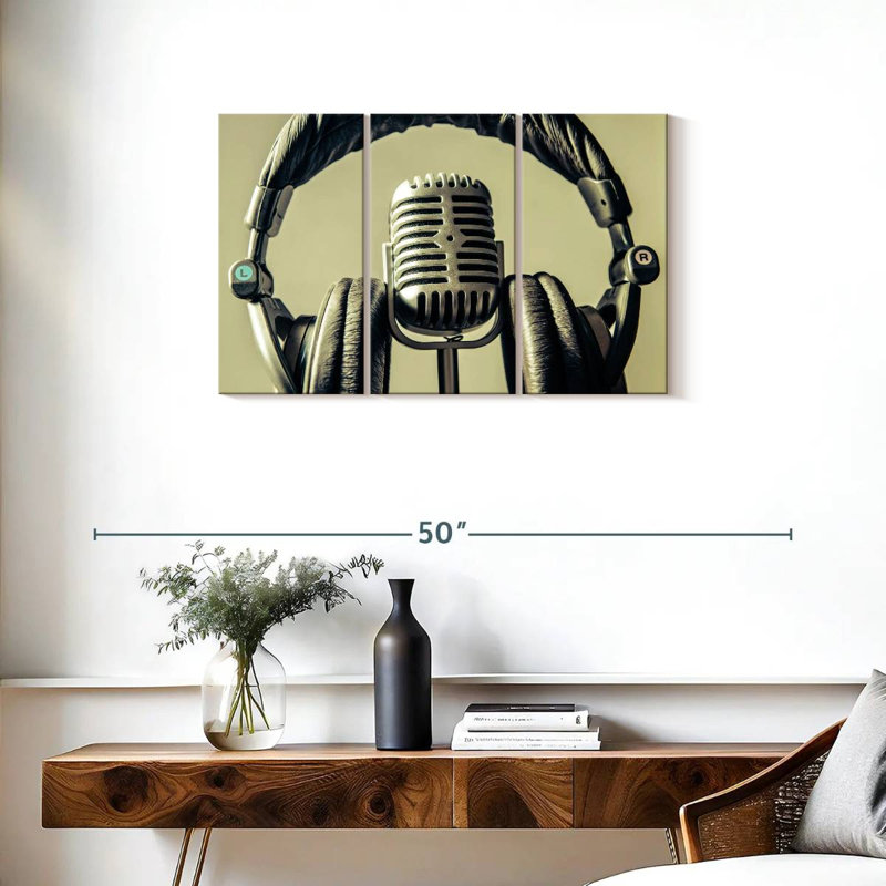 Abarca Microphone And Headphone, 20" H x 33" W