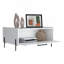 Table basse 15 po Shan avec armoire basse et tablette ouverte blanc Shan
