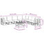 Garden Sofa Set with Cushion Aluminium Furniture Outdoor Seating