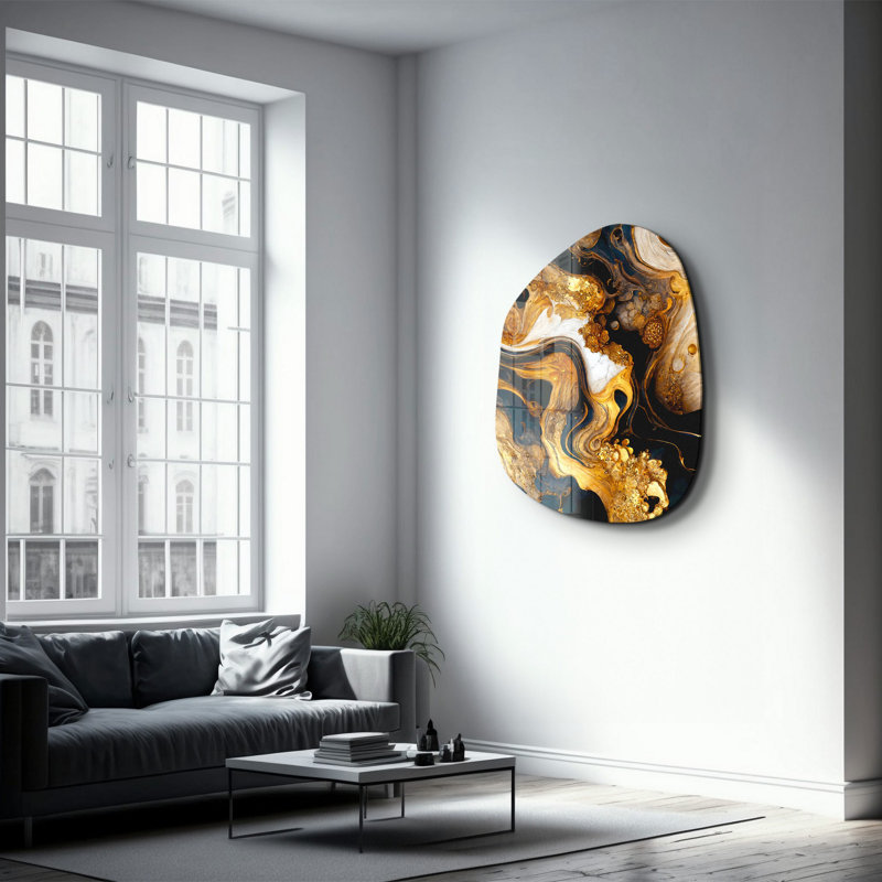 Wall Decor on Tempered Glass, 50" H x 65" W x 0.4" D