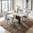 Mid Century Upholstered Dining Chairs Side Chairs Farmhouse Chenille Dining Chair With Metal Legs-198061151-185775680