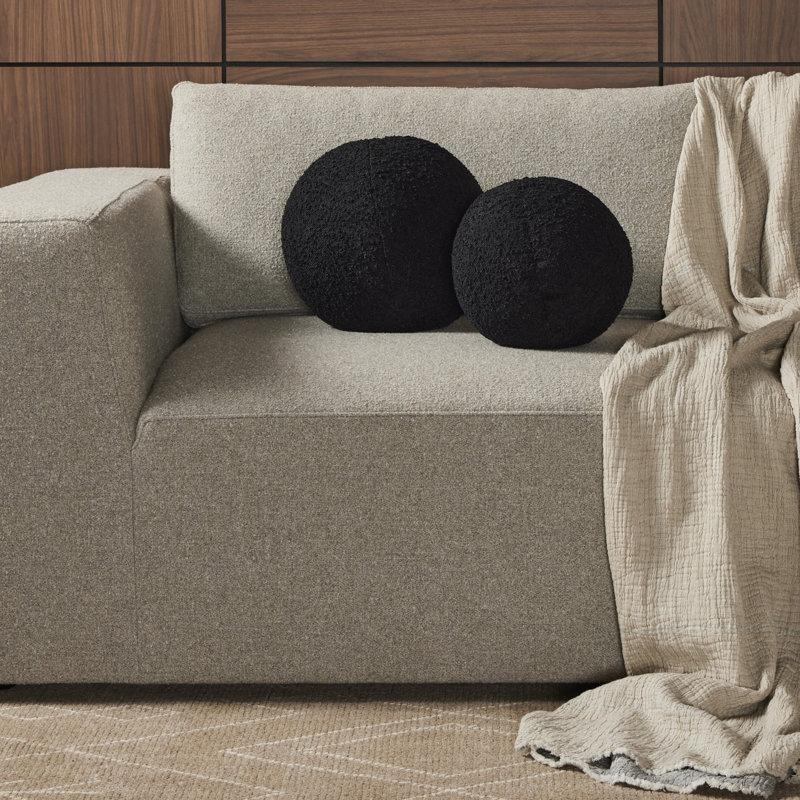 Balle Circular Pillow Cover & Insert, Knoll Domino Gray