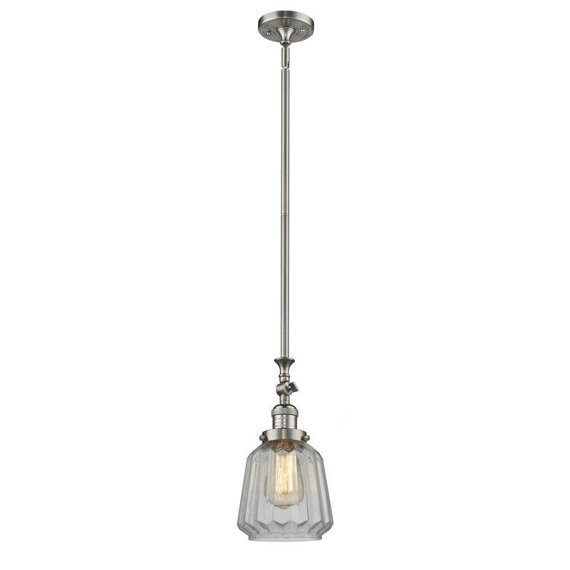 Vinson 1 - Light Single Pendant, Brushed Satin Nickel, Clear
