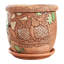 Pot à fleurs en céramique avec trou de drainage et soucoupe Annalyia Owls