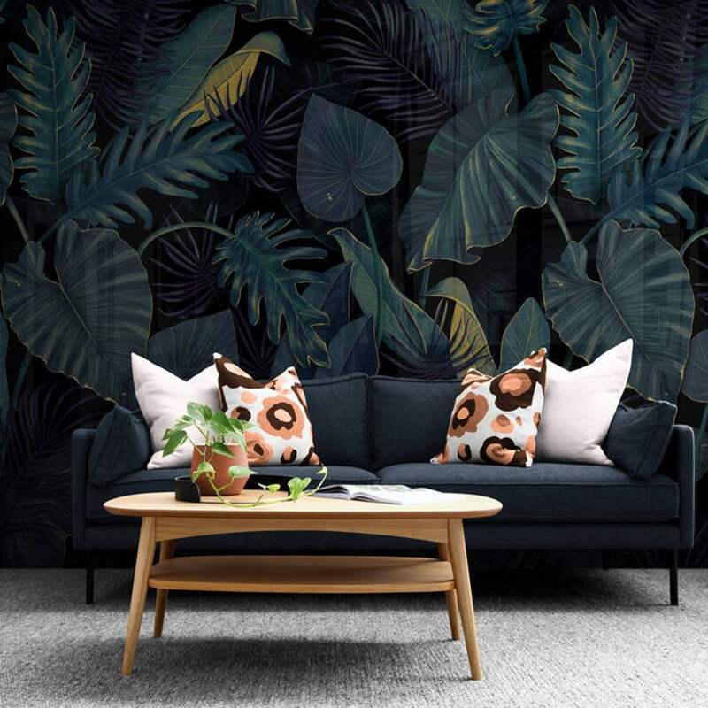 Midnight Tropics Paintable Wall Mural, 96" L x 108" W