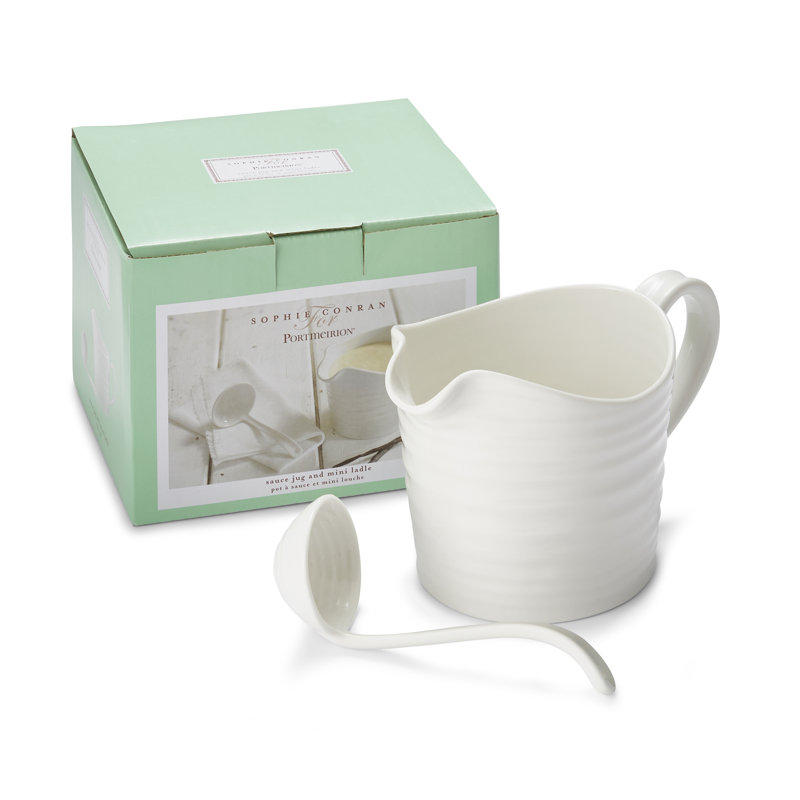 Ensemble de cruche à sauce blanche et mini louche Portmeirion Sophie Conran