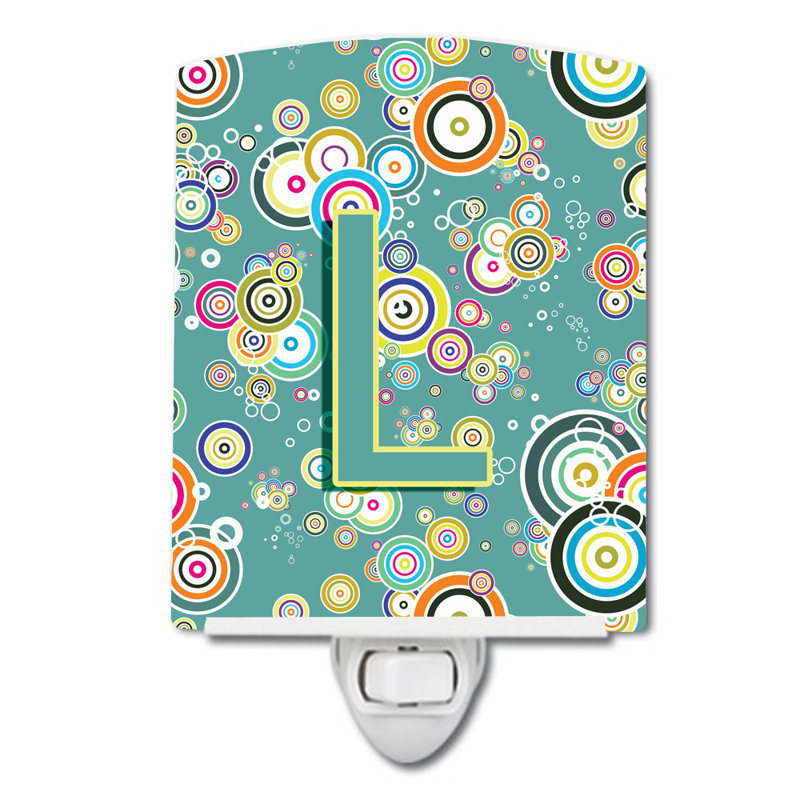 Circle Initial Alphabet Ceramic Night Light, L
